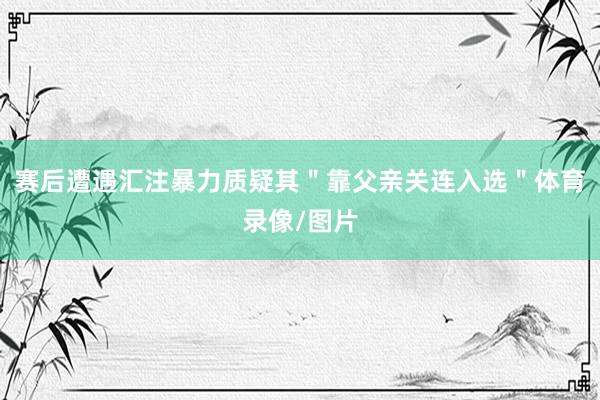 赛后遭遇汇注暴力质疑其＂靠父亲关连入选＂体育录像/图片