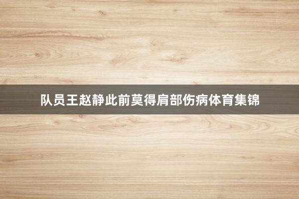 队员王赵静此前莫得肩部伤病体育集锦