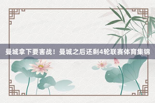 曼城拿下要害战！　　曼城之后还剩4轮联赛体育集锦