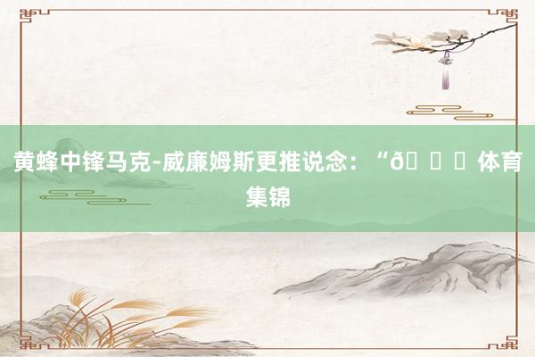黄蜂中锋马克-威廉姆斯更推说念：“🙂体育集锦