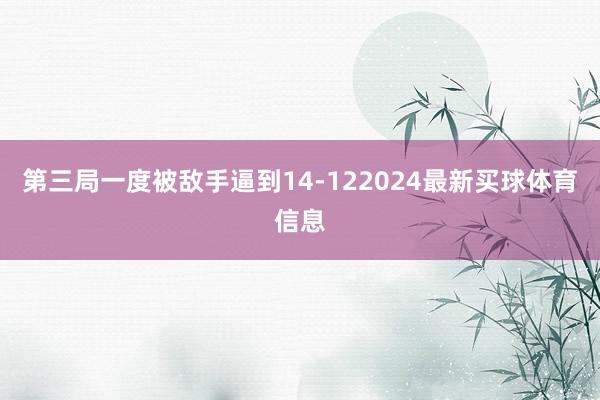 第三局一度被敌手逼到14-122024最新买球体育信息