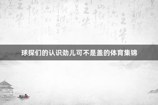 球探们的认识劲儿可不是盖的体育集锦