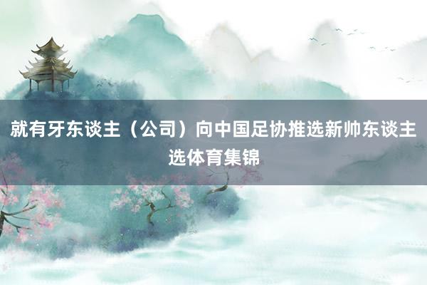 就有牙东谈主（公司）向中国足协推选新帅东谈主选体育集锦