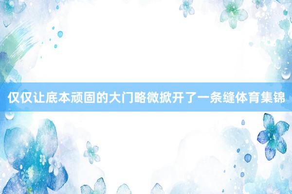 仅仅让底本顽固的大门略微掀开了一条缝体育集锦
