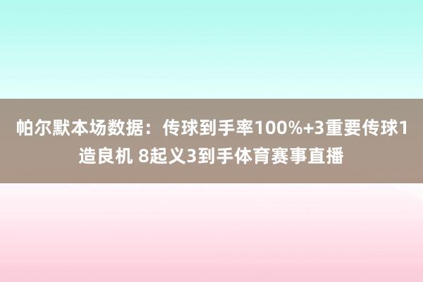 帕尔默本场数据：传球到手率100%+3重要传球1造良机 8起义3到手体育赛事直播
