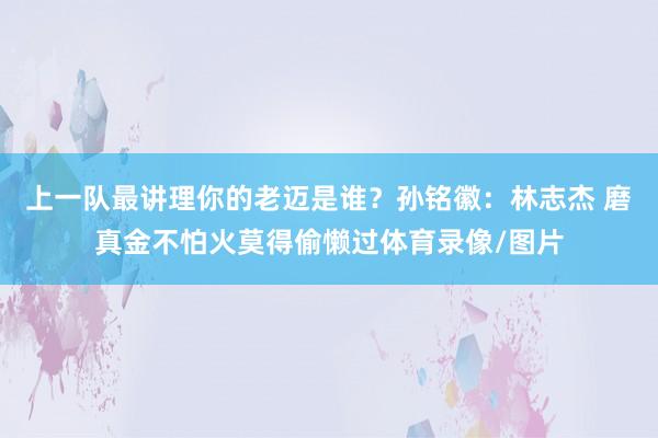 上一队最讲理你的老迈是谁？孙铭徽：林志杰 磨真金不怕火莫得偷懒过体育录像/图片