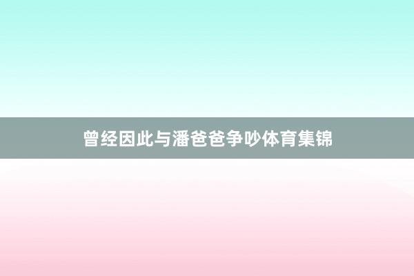 曾经因此与潘爸爸争吵体育集锦