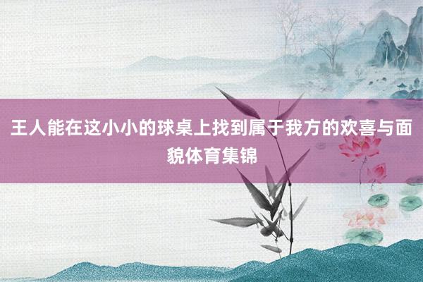 王人能在这小小的球桌上找到属于我方的欢喜与面貌体育集锦