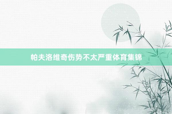 帕夫洛维奇伤势不太严重体育集锦