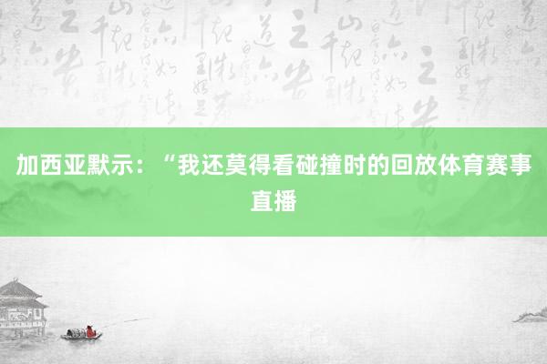 加西亚默示：“我还莫得看碰撞时的回放体育赛事直播