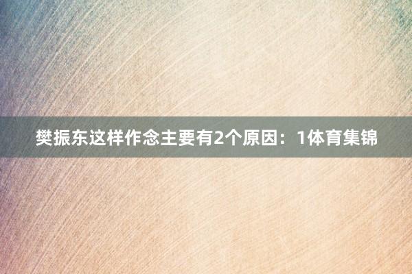 樊振东这样作念主要有2个原因：1体育集锦