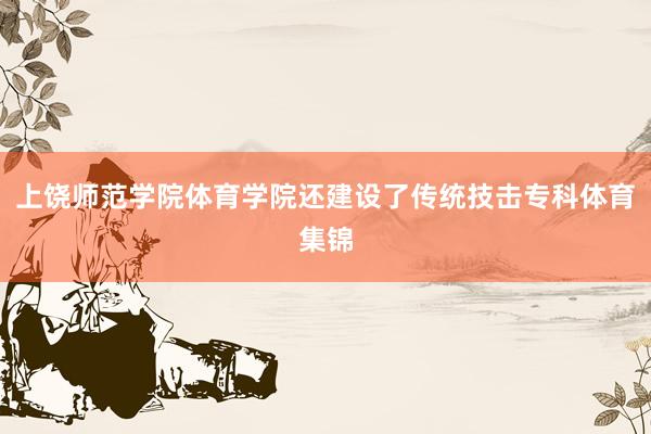 上饶师范学院体育学院还建设了传统技击专科体育集锦