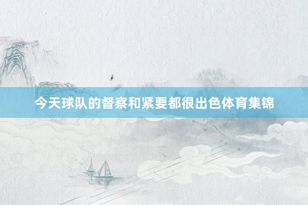 今天球队的督察和紧要都很出色体育集锦