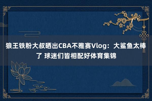 狼王铁粉大叔晒出CBA不雅赛Vlog：大鲨鱼太棒了 球迷们皆相配好体育集锦