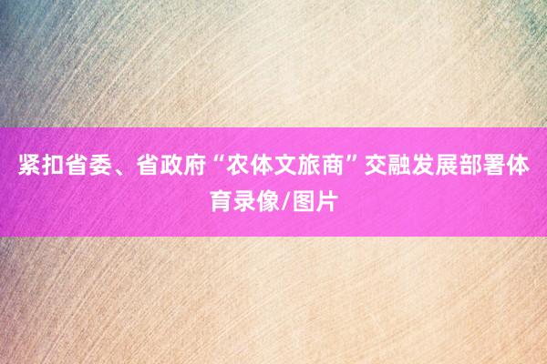 紧扣省委、省政府“农体文旅商”交融发展部署体育录像/图片