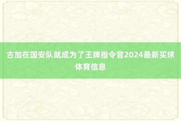 古加在国安队就成为了王牌指令官2024最新买球体育信息