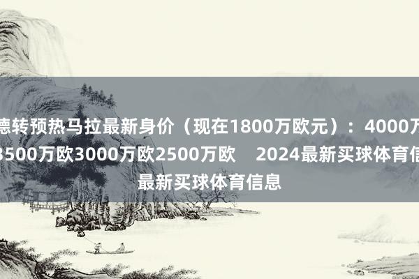 德转预热马拉最新身价（现在1800万欧元）：4000万欧3500万欧3000万欧2500万欧    2024最新买球体育信息