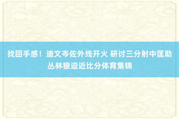 找回手感！迪文岑佐外线开火 研讨三分射中匡助丛林狼迫近比分体育集锦
